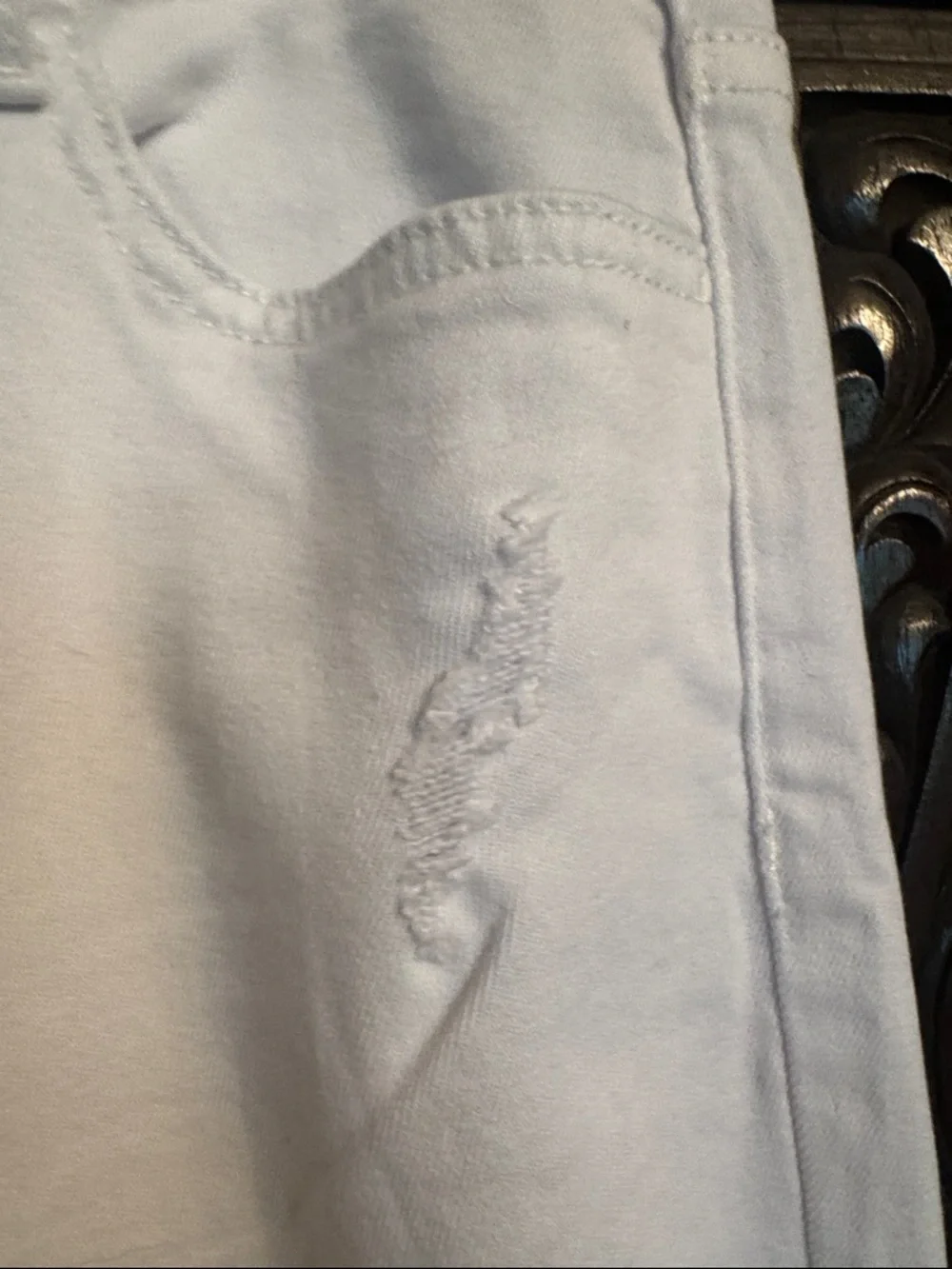 Flying Monkey White Distressed Flare Jeans - Picture 5 of 10